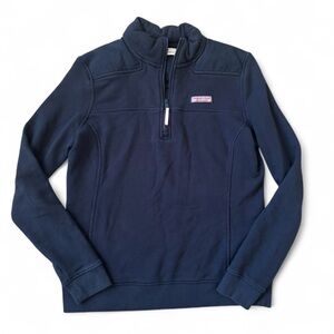 Vineyard Vines Martha's Quarter Zip 1/4 Shep Pullover Sweater Navy Blue medium